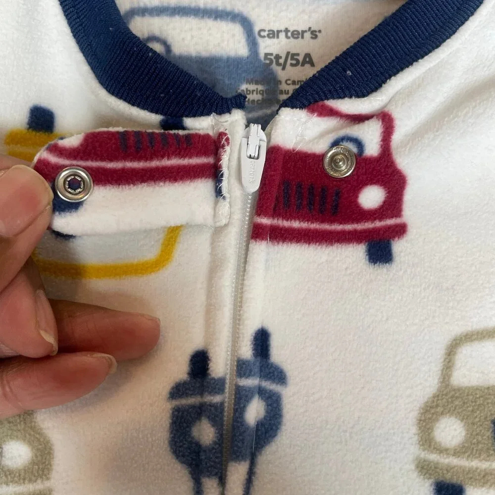 Carter’s 5T Fleece Footed Pajamas Cars Print Sleeper